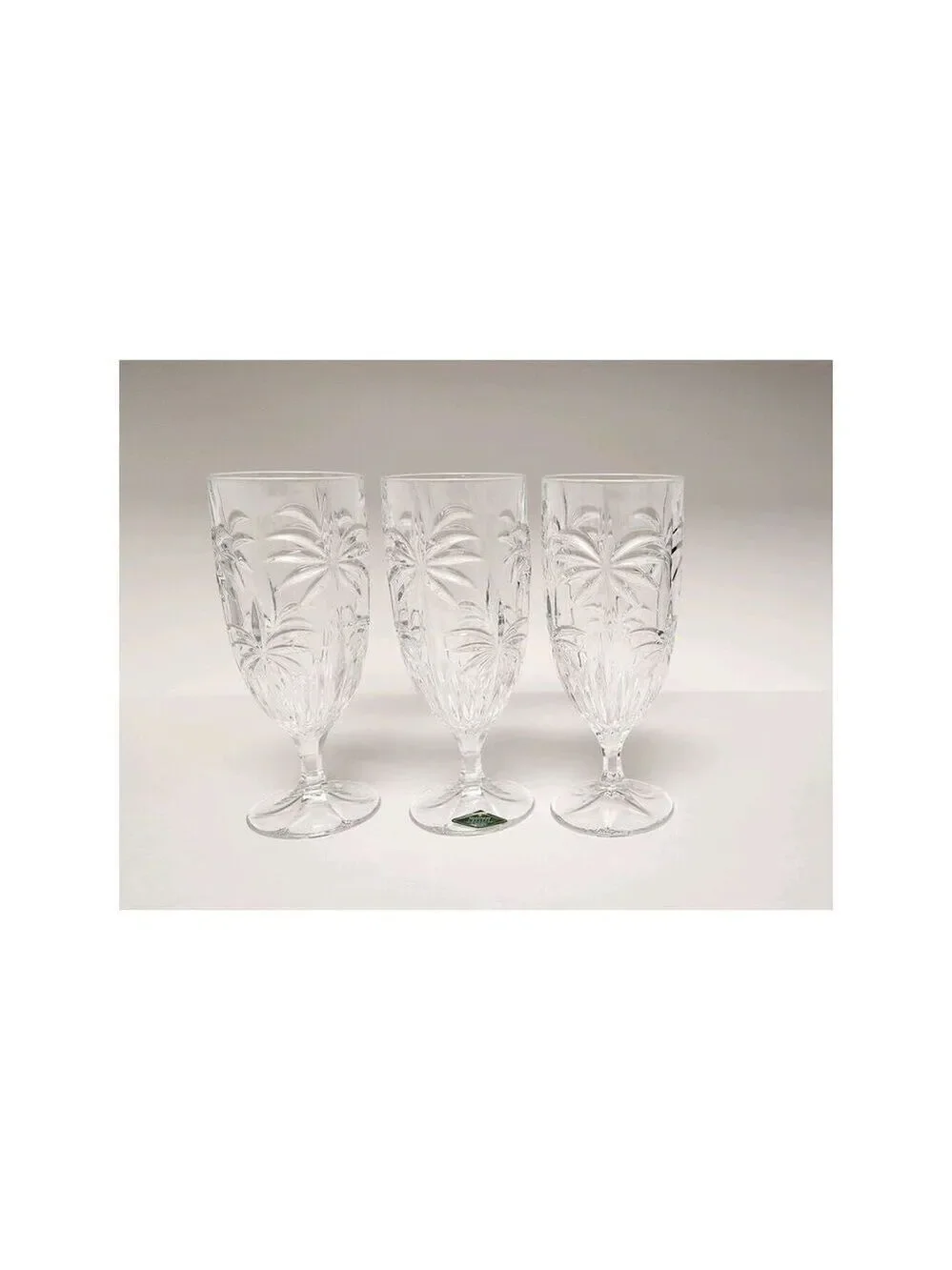 Godinger Shannon Set Of 3 Dublin 14 oz Crystal Footed Water/ Iced Tea Goblets